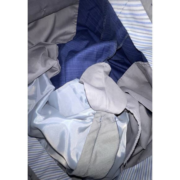 Hart Schaffner Marx Men's UNHEMMED Slacks New York Fit 44R‎ Blue Check NWT $155 - Picture 9 of 12